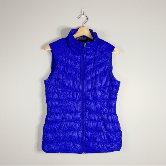 Athleta Royal Bright Blue Downalicious Goose Down Puffer Vest Women's Small S - Picture 2 of 11